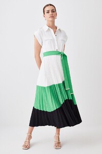 green-petite-colour-block-pleated-woven-midi-shirt-dress.jpeg