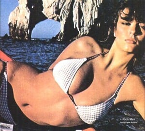 Rachel Ward - white checkered bikini.JPG