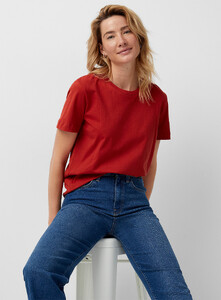 Contemporaine - Organic cotton crew-neck tee - Cherry Red - A1_1.jpg