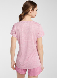 Under Armour - Tech V-neck tee - Medium Pink - A2_1.jpg