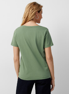 Contemporaine - Organic cotton V-neck tee - Bottle Green - A2_1.jpg