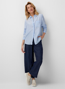 Contemporaine - Patch-pocket pure silk shirt - Blue - A1_1.jpg