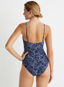 Simons - Gathered bandeau top openwork one-piece - Patterned Blue - A3_1.jpg