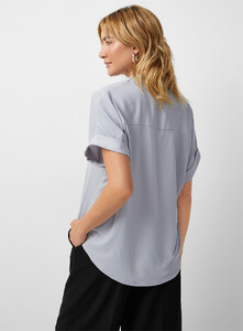 Contemporaine - Cuffed-sleeve fluid blouse - Baby Blue - A3_1.jpg