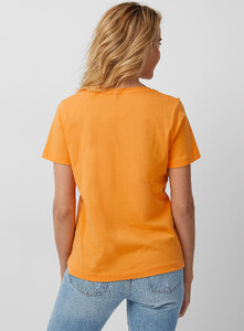 Contemporaine - Organic cotton V-neck tee - Orange - A2_1.jpg