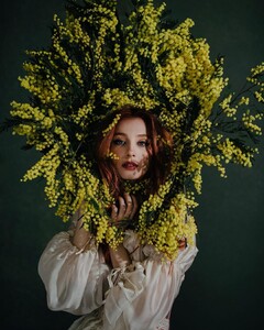 Mimosaland   My dream is to visit a place full of mimosa tree, this flower is so beautiful and vibrant! To me is very important of creating a dreamy portraits with a good lens so @sigmaadria 105 mm f 1.4 would (4).jpg