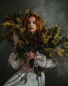 Mimosaland   My dream is to visit a place full of mimosa tree, this flower is so beautiful and vibrant! To me is very important of creating a dreamy portraits with a good lens so @sigmaadria 105 mm f 1.4 would (7).jpg