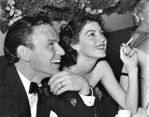 Ava Gardner and Frank Sinatra at a party given by the Duke of Edinburgh and held at the Empress Club, London, 1951.jpg