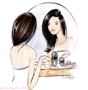 Beauty Illustration-Shiseido-BrookeHagel-Fashion Illustrator-Woman in Morror-Sketch.png