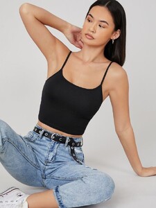 SHEIN BASICS Solid Form Fitted Crop Cami Top.jpeg