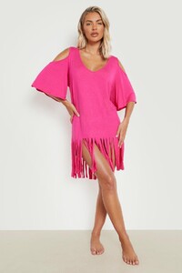 female-hot pink-cold-shoulder-cut-out-tassel-beach-dress (1).jpg