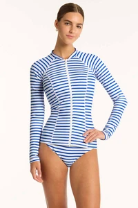 Amalfi-Blue-Stripe_Long-Sleeve-Rash-Vest_Mid-Bikini-Pant_Swimwear_Sea-Level-Swim-Australia_01.webp