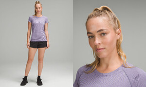 Swiftly Tech Short-Sleeve Shirt 2.0 Hip-Length (Spandex Stripe Lilac Ether • Nightfall) LW3HF2S_066918_1.jpg