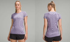 Swiftly Tech Short-Sleeve Shirt 2.0 Hip-Length (Spandex Stripe Lilac Ether • Nightfall) LW3HF2S_066918_2.jpg
