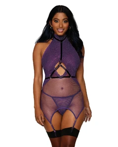 3-piece-lace-and-fishnet-garter-slip-elastic-harness-and-matching-g-string-set-lingerie-dreamgirl-os-aubergine-371011.webp