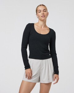 Long Sleeve Plie Top (Black Heather) VW1256HBK_FA24_W_ECOMM_TOPS_FRONT_8.jpg