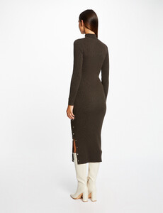 robe-pull-midi-ajustee-avec-ouverture-vert-fonce-femme-vue2-32536300953870601.jpg