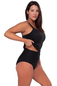 Nicki Nikki - Sunsets - Black Seagrass Texture Taylor Tankini Swimw_9 - 75-blksg-33b-blksg-tankini-full-quarter-wear04-nicki01.jpg