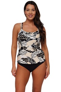 NKugel - Sunsets - Wild Whimsy Taylor Tankini Swimwear with Bu_11 - Front pose #1_Sunsets Wild Whimsy Taylor Tankini Top w.jpg