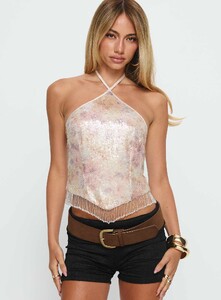 EAyalon - PrPolly - Udelle Sequin Fringey Halter Top Cream Sequi-8 - 1-Model-Ella-Us2.jpg