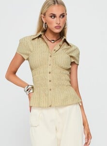 SummerH - PrPolly - Liesel Shirred Short Sleeve Top Butter Strip-7 - 1-Model-Summer-Us2_9f5bd2c9-51d6-4569.jpg