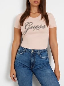 YevaS - Guess - Rhinestones front logo stretch t-shirt #3_W4YI93J1314-G6I1-ALT3.jpg