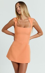 YasminC - Showpo - Sakura_Mini_Dress_-_Square_Neck_Wide_Strap_Corset_Waist_A_Line_Skirt_Dress_in_Orange_0006.jpg