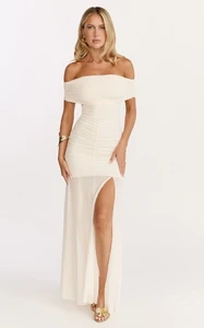 EVenz - Showpo - Alanna_Maxi_Dress_-_Off_Shoulder_Ruched_Mesh_Dress_in_Cream_5.webp
