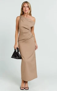EVenz - Showpo - Alexandria_Midi_Dress_-_Tip_Shoulder_Draped_Fitted_Dress_in_Dark_Brown_1955.webp
