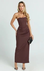 EVenz - Showpo - Avery_Midi_Dress_-_Strapless_Draped_Side_Split_Dress_in_Chocolate_0004.webp